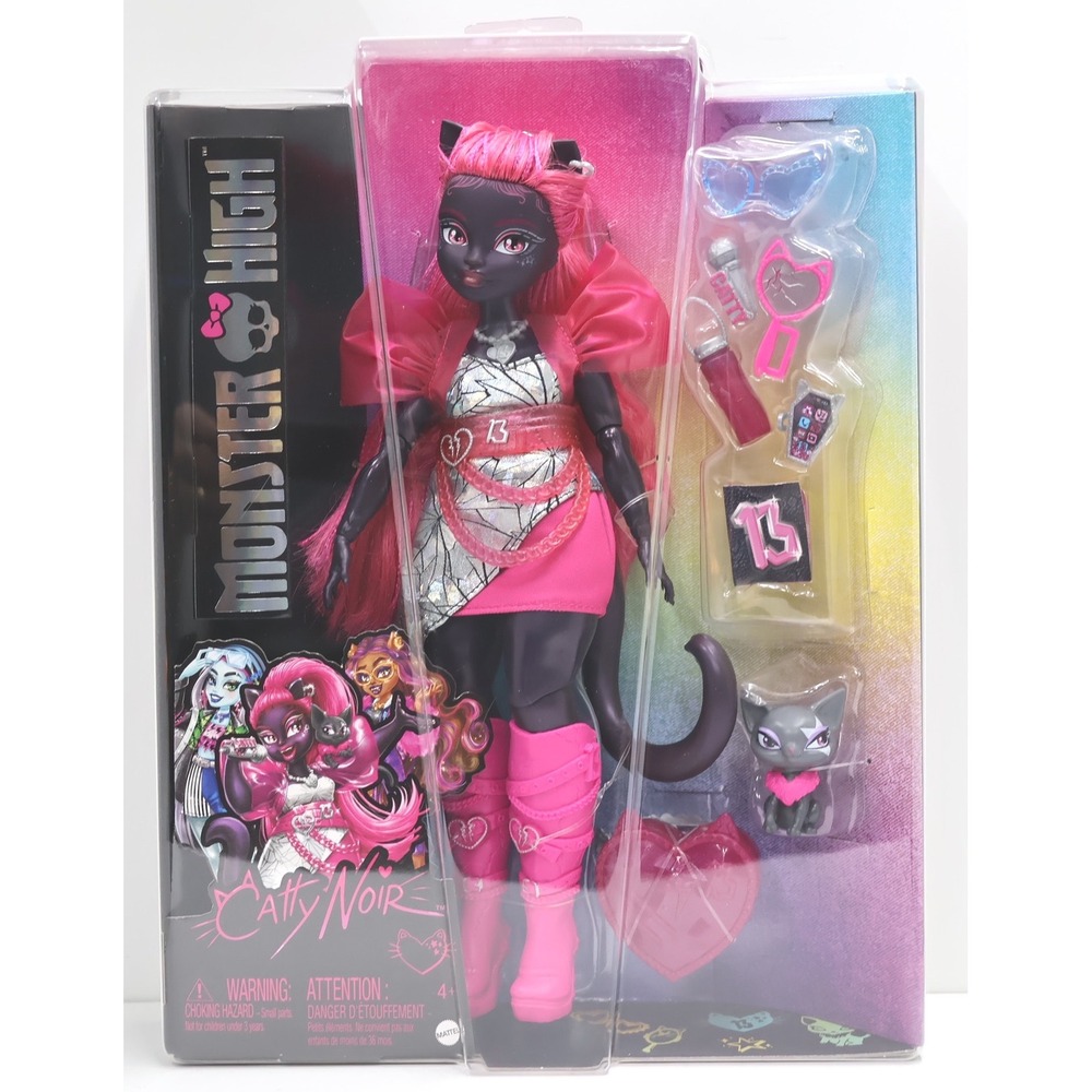 Monster High Catty Noir Doll G3 Pink Silver NEW Popstar Werecat HXH76